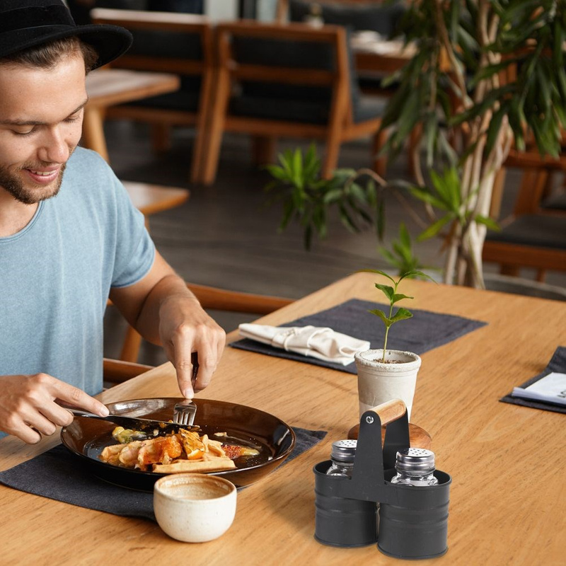 Salt and Pepper Shakers with Stand